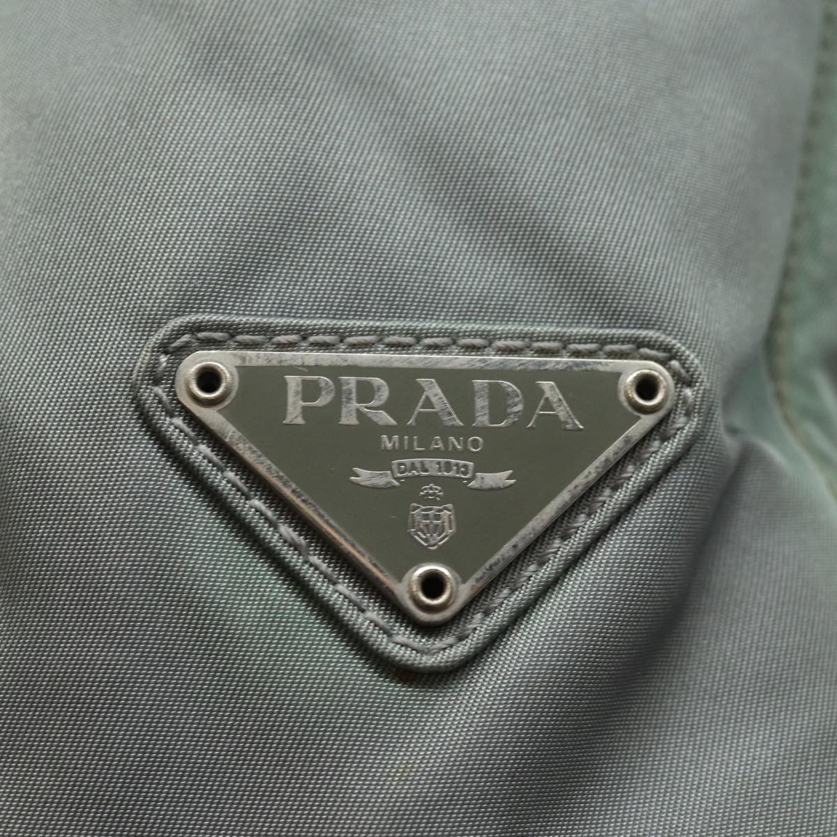 PRADA Hand Bag Nylon Gray Auth 81833