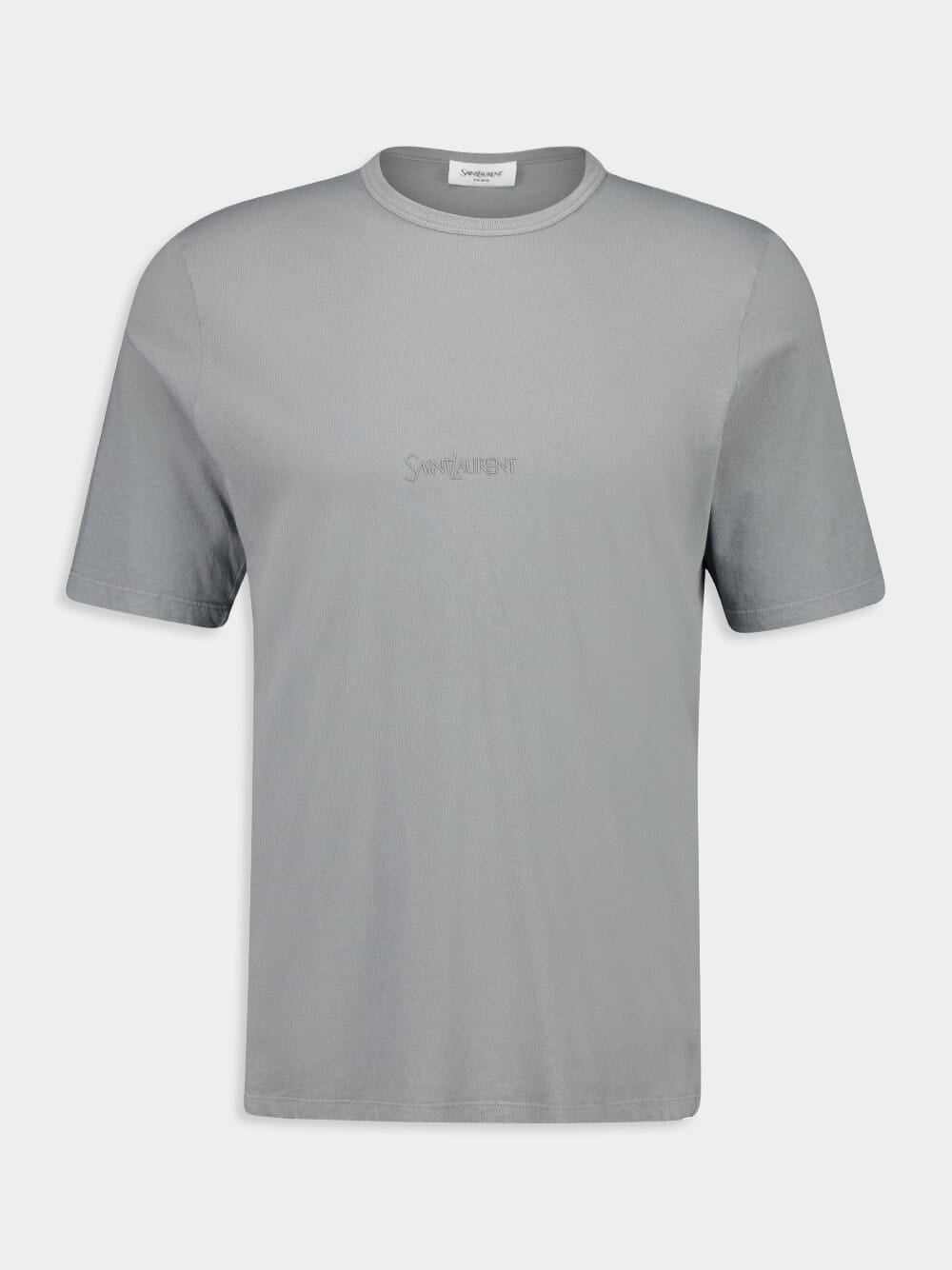 Grey Short-Sleeve Crewneck Cotton T-Shirt