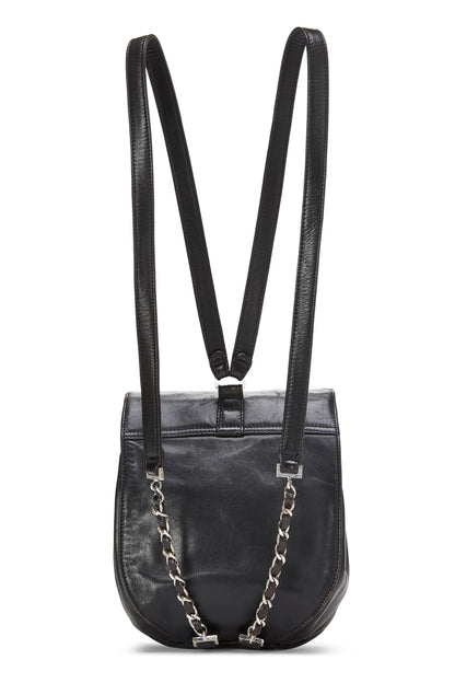 Chanel,  Black Lambskin 'CC' Backpack, Black
