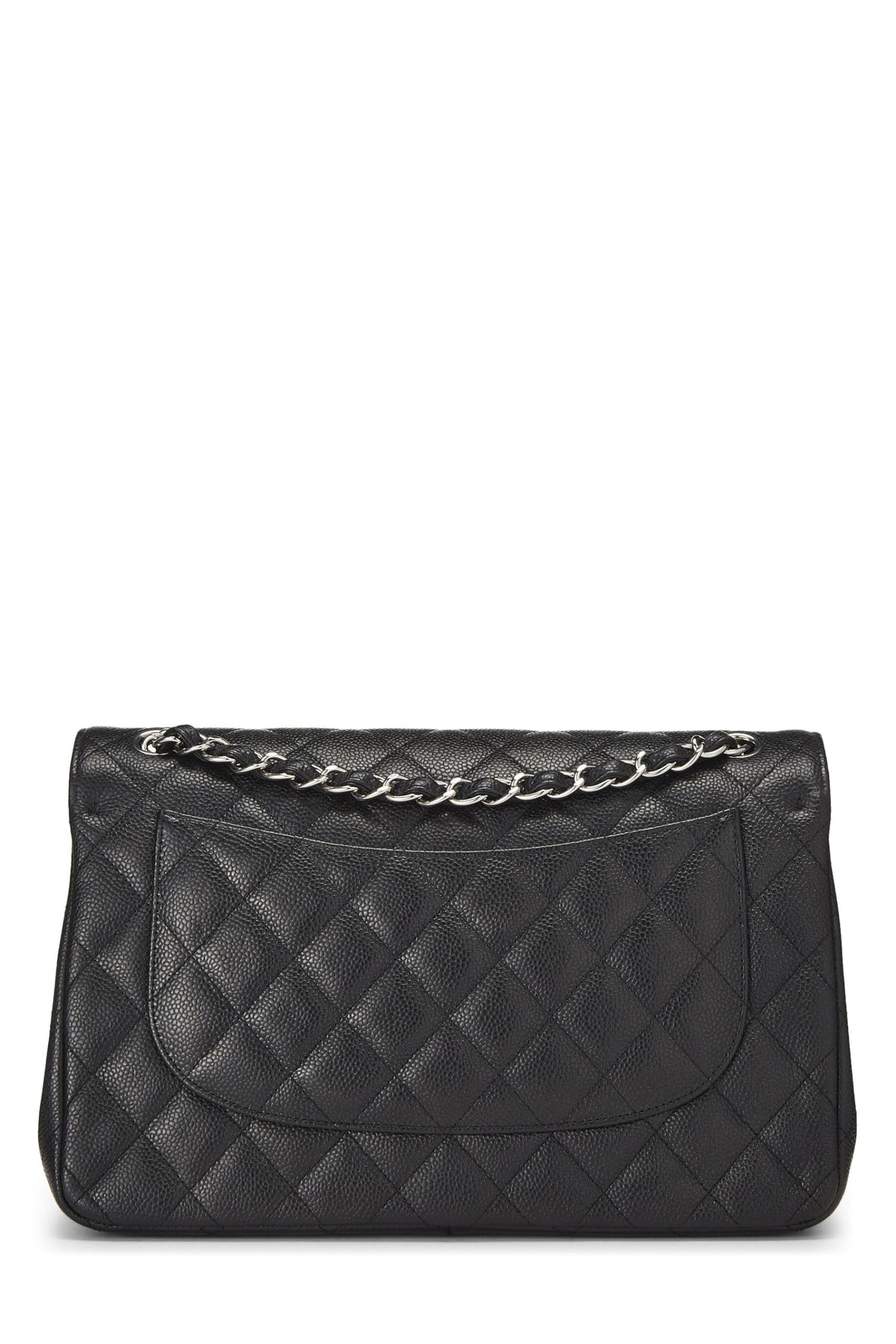 Chanel,  Black Quilted Caviar Leather New Classic Jumbo, Black