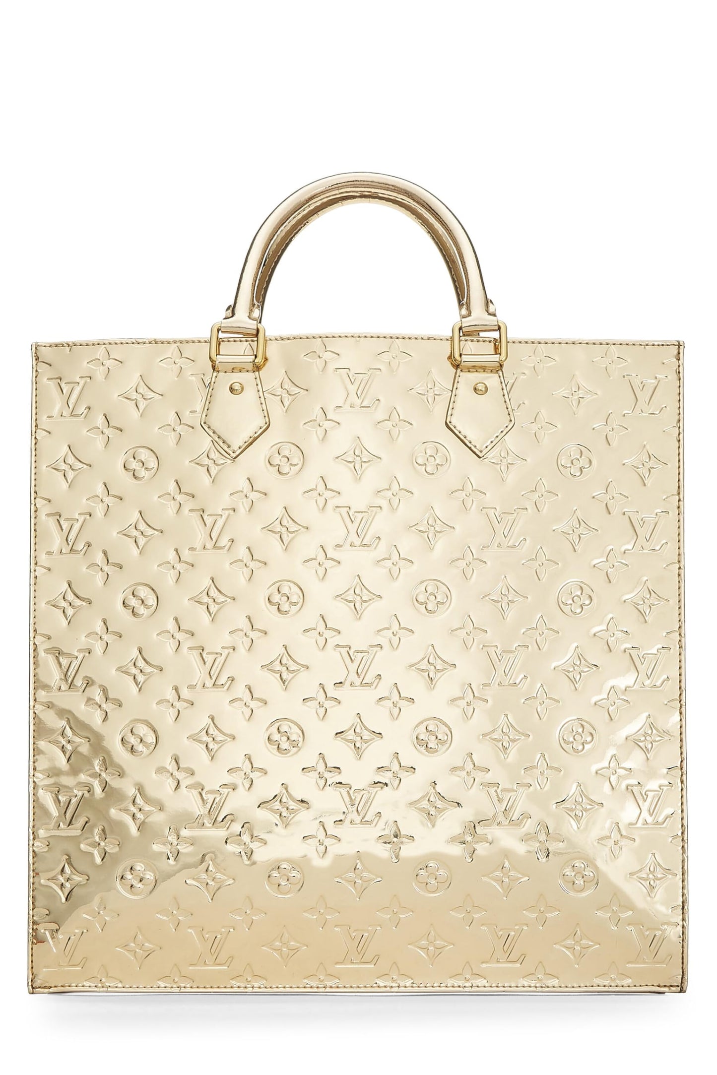 Louis Vuitton,  Gold Monogram Miroir Sac Plat, Gold