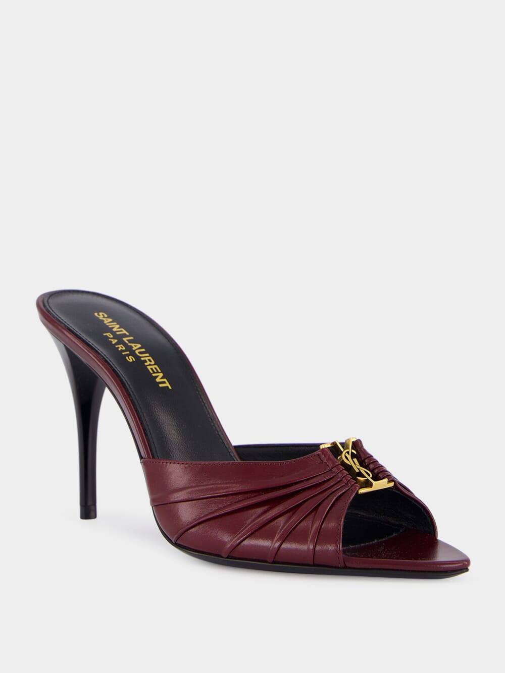 Babylone Burgundy Leather Stiletto Mules