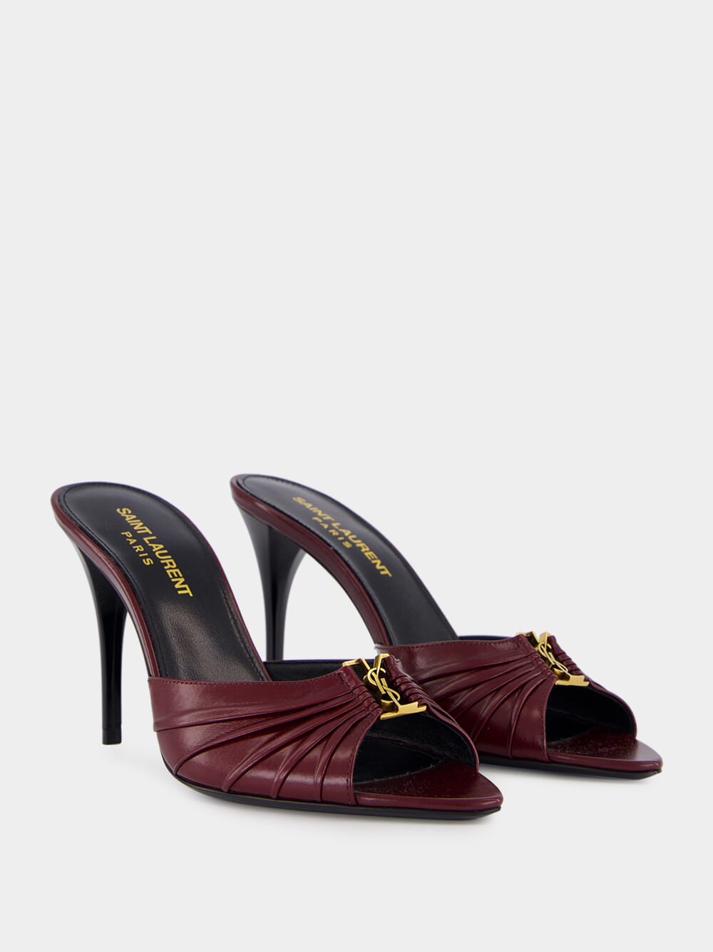 Babylone Burgundy Leather Stiletto Mules