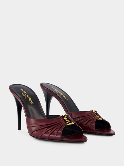Babylone Burgundy Leather Stiletto Mules