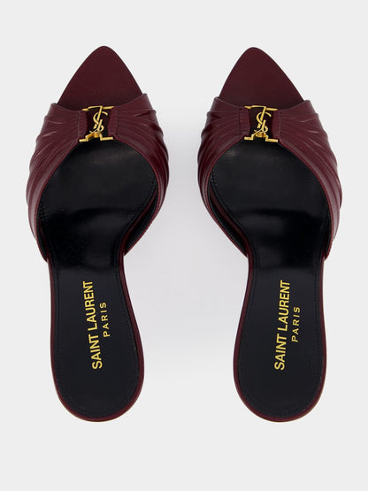 Babylone Burgundy Leather Stiletto Mules