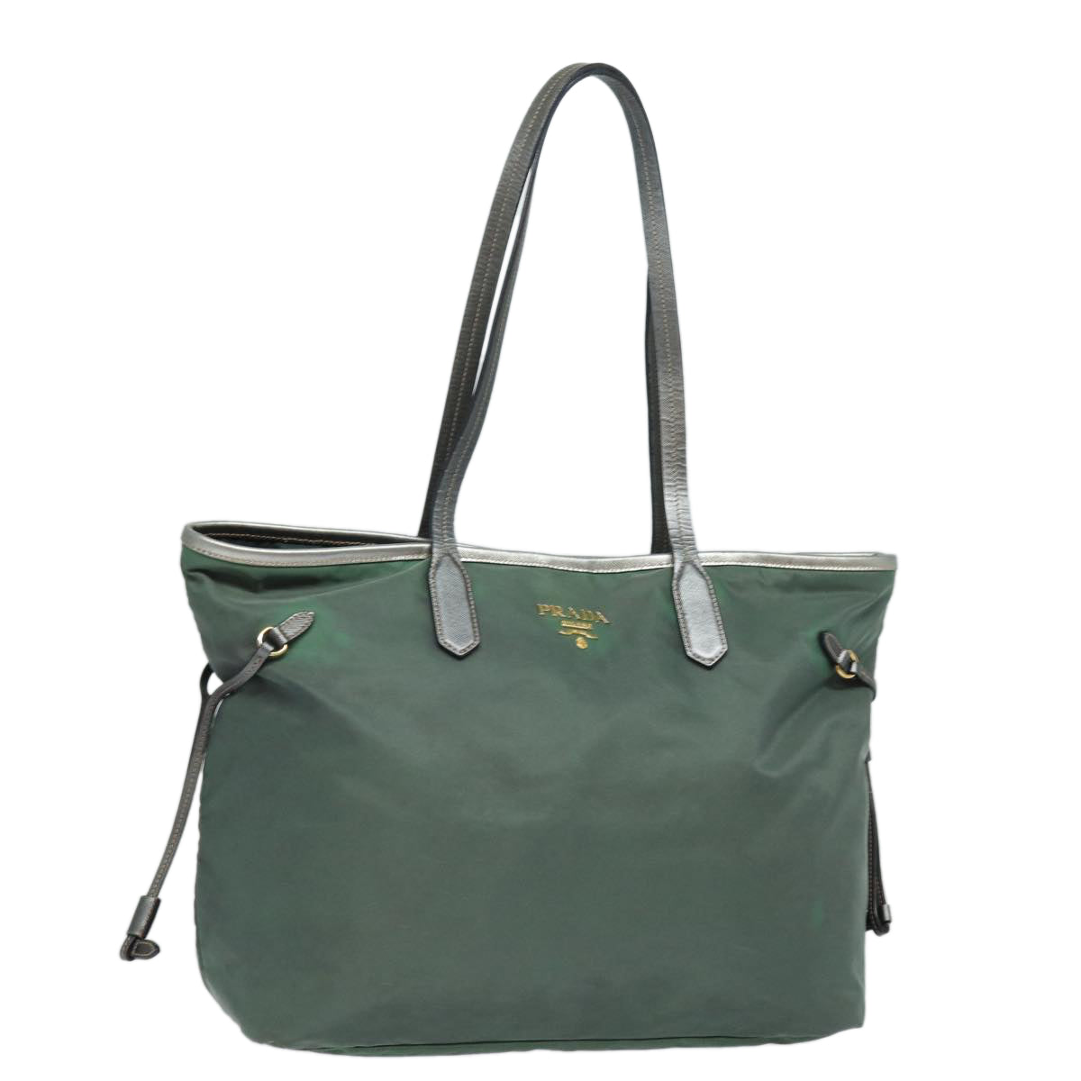 PRADA Tote Bag Nylon Green Auth 81929