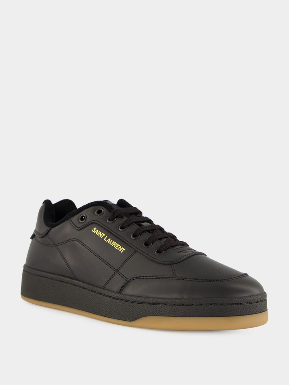 Low-Top Sneakers in Black Smooth Leather