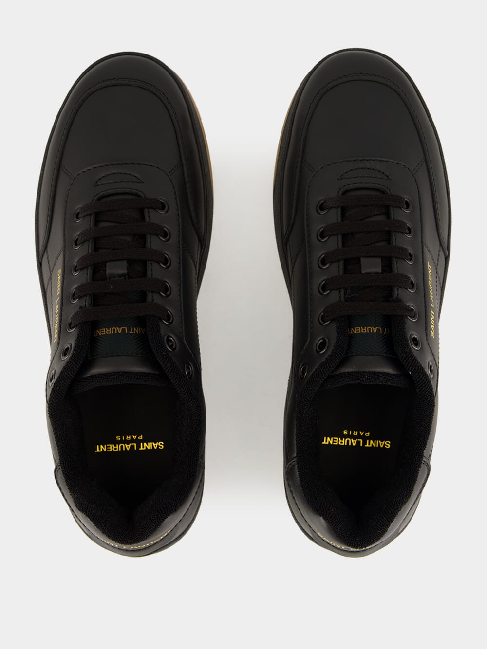 Low-Top Sneakers in Black Smooth Leather