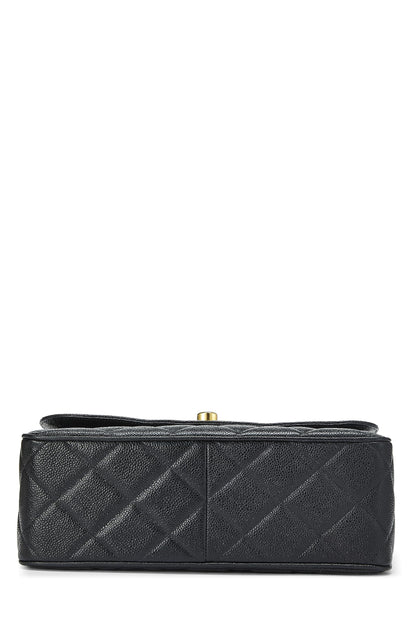 Chanel,  Black Caviar Big CC Square Flap Large, Black