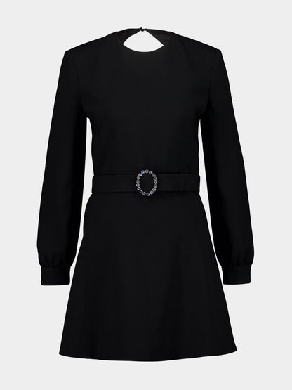 Backless Mini Dress in Black Sable