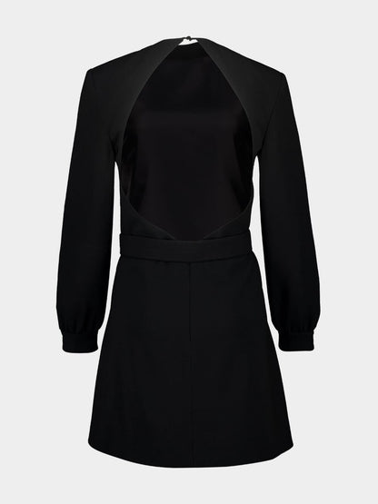 Backless Mini Dress in Black Sable