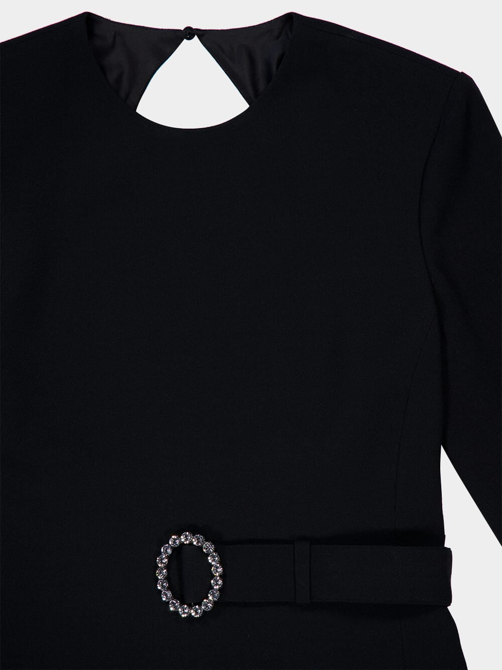 Backless Mini Dress in Black Sable