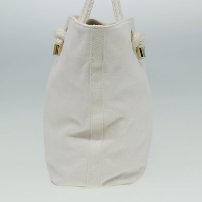 BURBERRY Tote Bag Canvas White Auth 81965