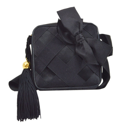 CHANEL 1991-1994 Camera Bag Mini Black satin