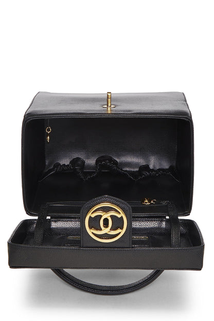 Chanel,  Black Caviar Circle 'CC' Vanity Large, Black