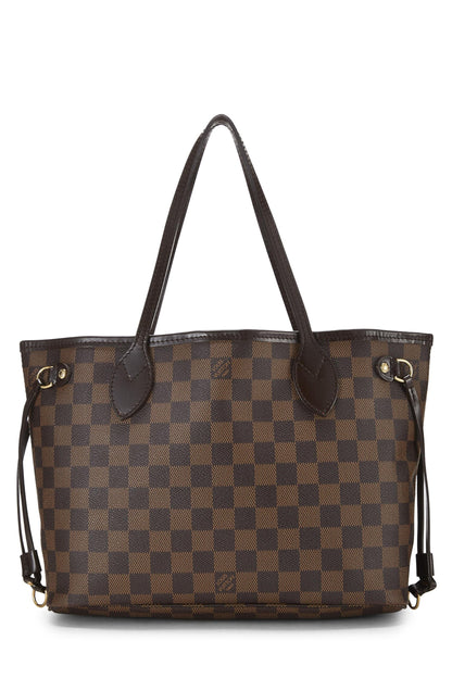 Louis Vuitton,  Damier Ebene Neverfull PM, Brown