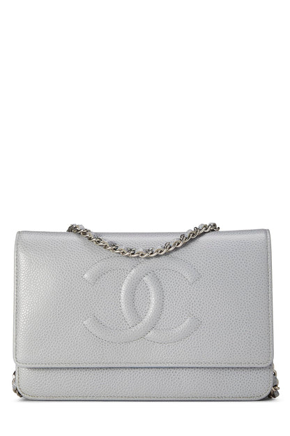 Chanel,  Blue Caviar Timeless Wallet on Chain (WOC), Blue