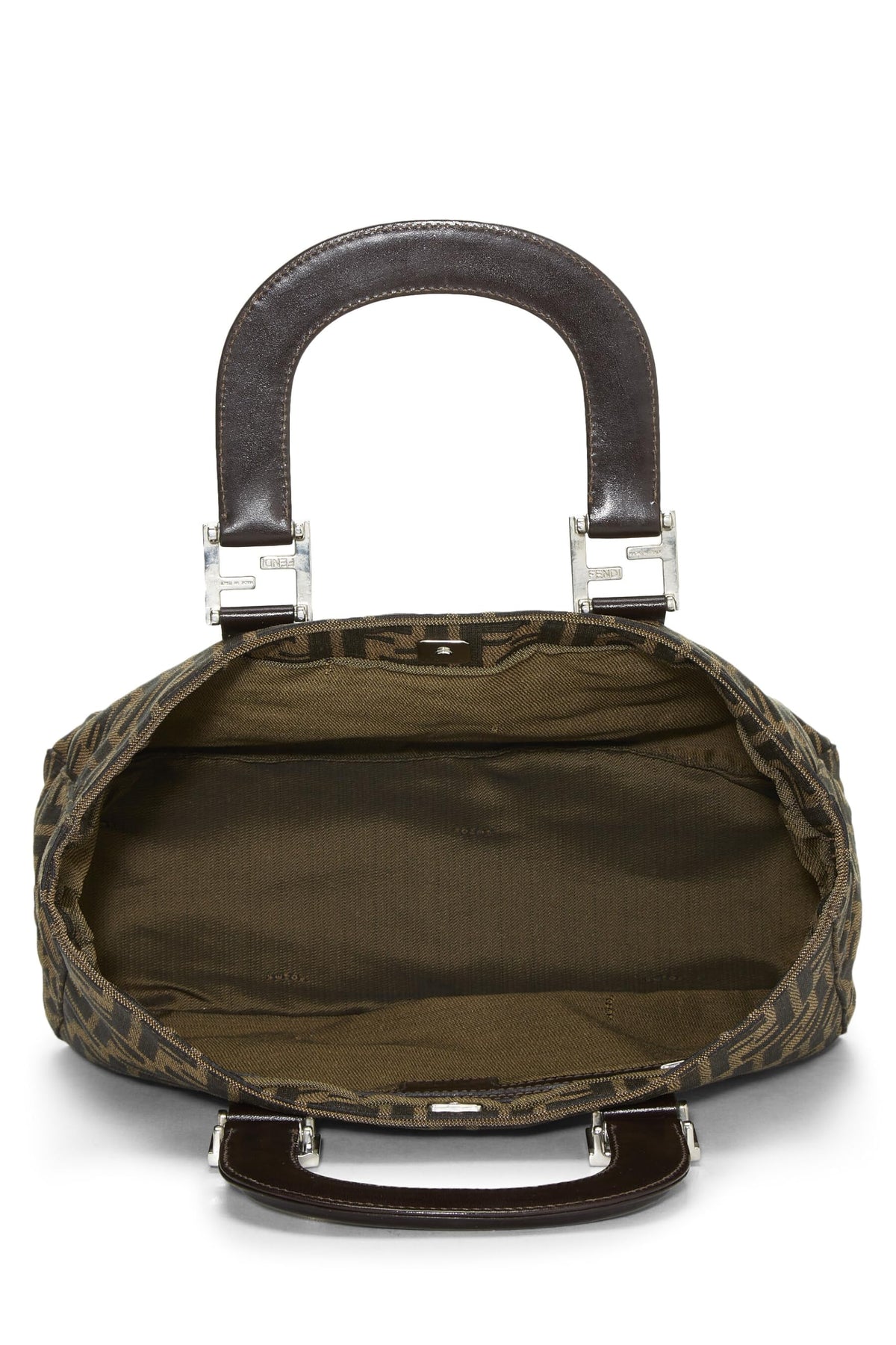 Fendi,  Brown Zucca Canvas Handbag Small, Brown