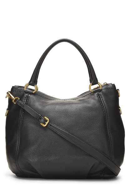 Prada,  Black Vitello Daino Sacca 2 Manici, Black