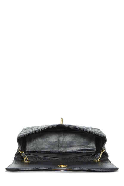 Chanel,  Black Caviar Big CC Square Flap Large, Black