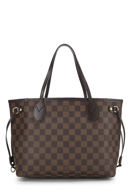 Louis Vuitton,  Damier Ebene Neverfull PM, Brown