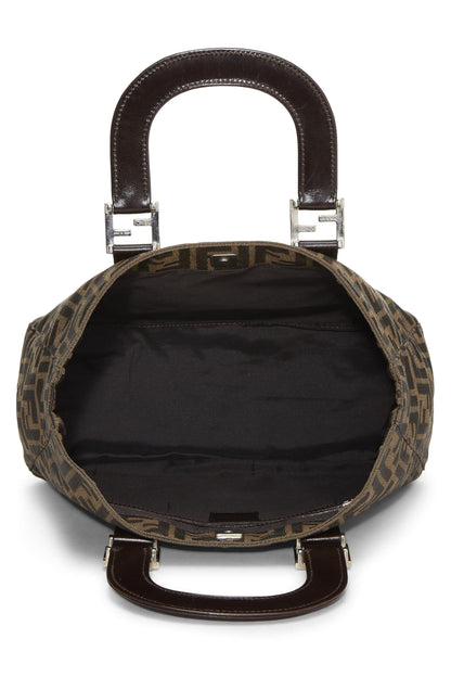Fendi,  Brown Zucca Canvas Handbag, Brown