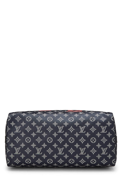 Louis Vuitton,  Monogram Upside Down Ink Speedy Bandouliere 40, Navy