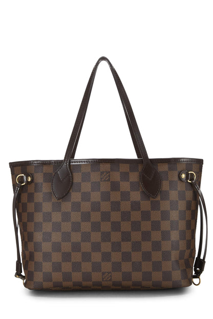 Louis Vuitton,  Damier Ebene Neverfull PM, Brown