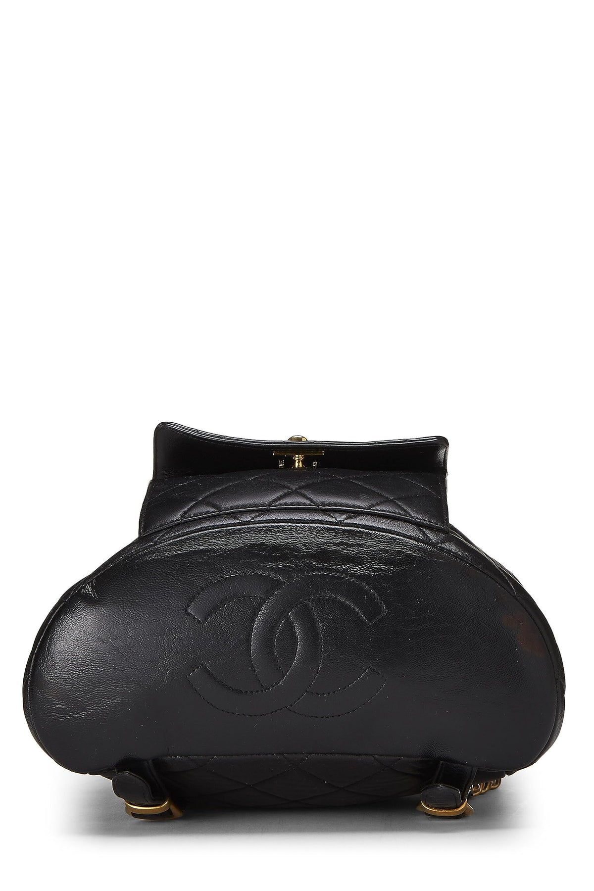 Chanel,  Black Quilted Lambskin 'CC' Classic Backpack Small, Black