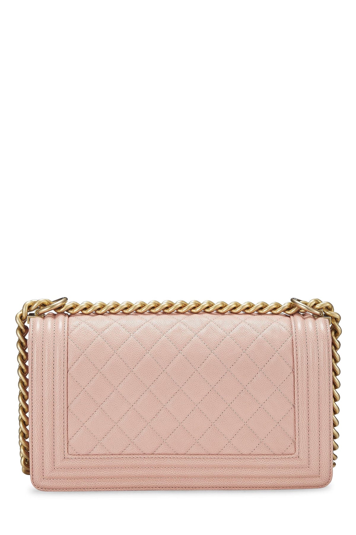 Chanel,  Pink Quilted Caviar Boy Bag Medium, Pink