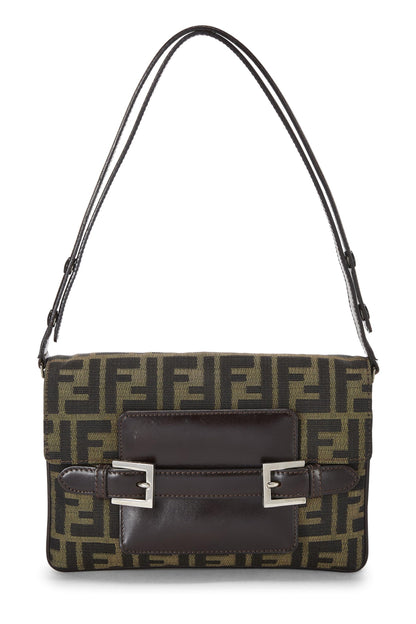Fendi,  Brown Zucca Canvas Shoulder Bag, Brown