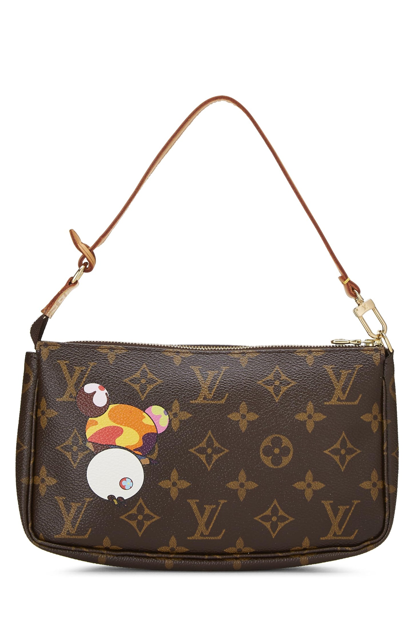 Louis Vuitton,  Takashi Murakami x Louis Vuitton Monogram Canvas Panda Pochette Accessoires, Brown