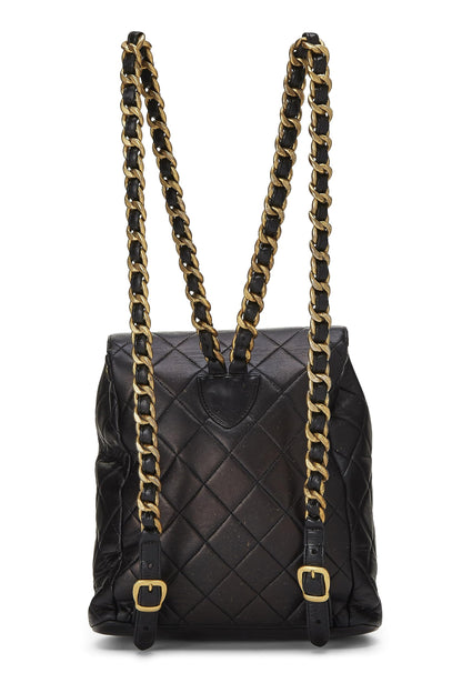 Chanel,  Black Quilted Lambskin 'CC' Classic Backpack Medium, Black