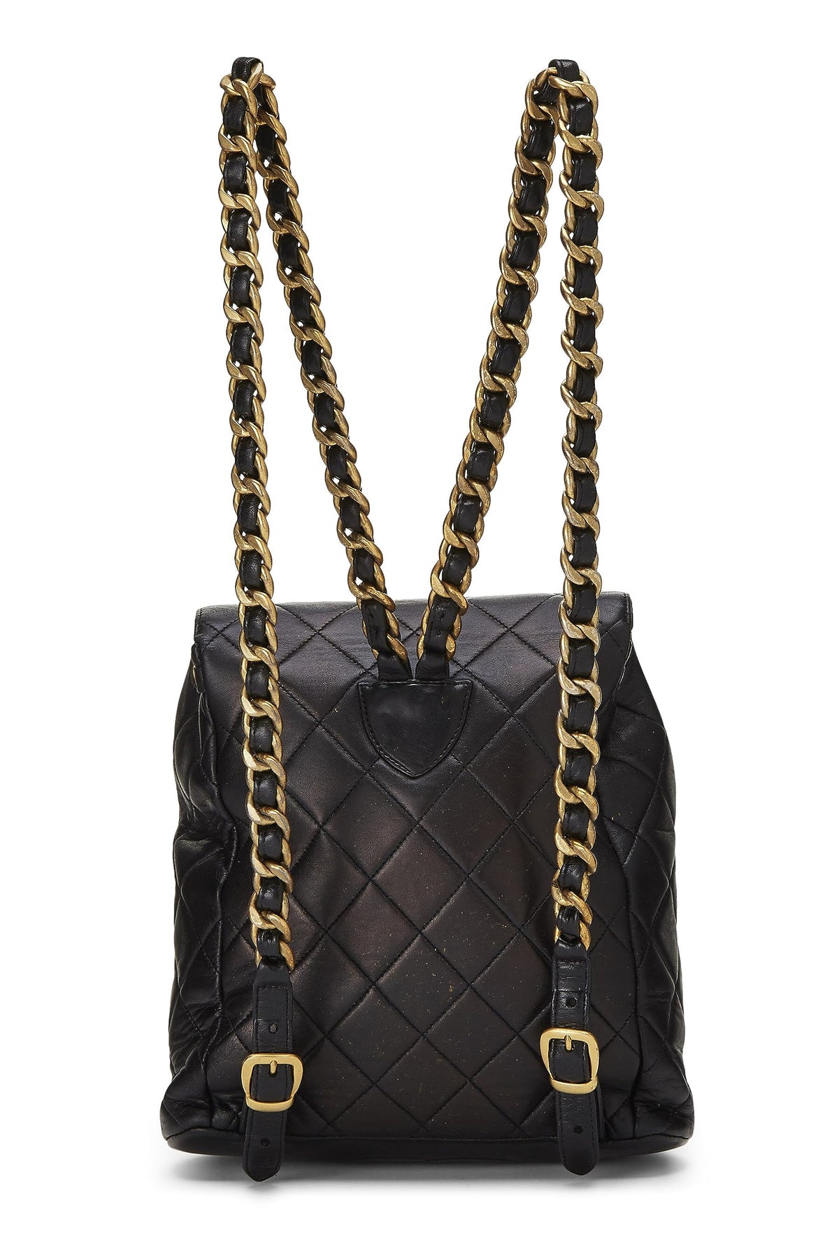 Chanel,  Black Quilted Lambskin 'CC' Classic Backpack Small, Black