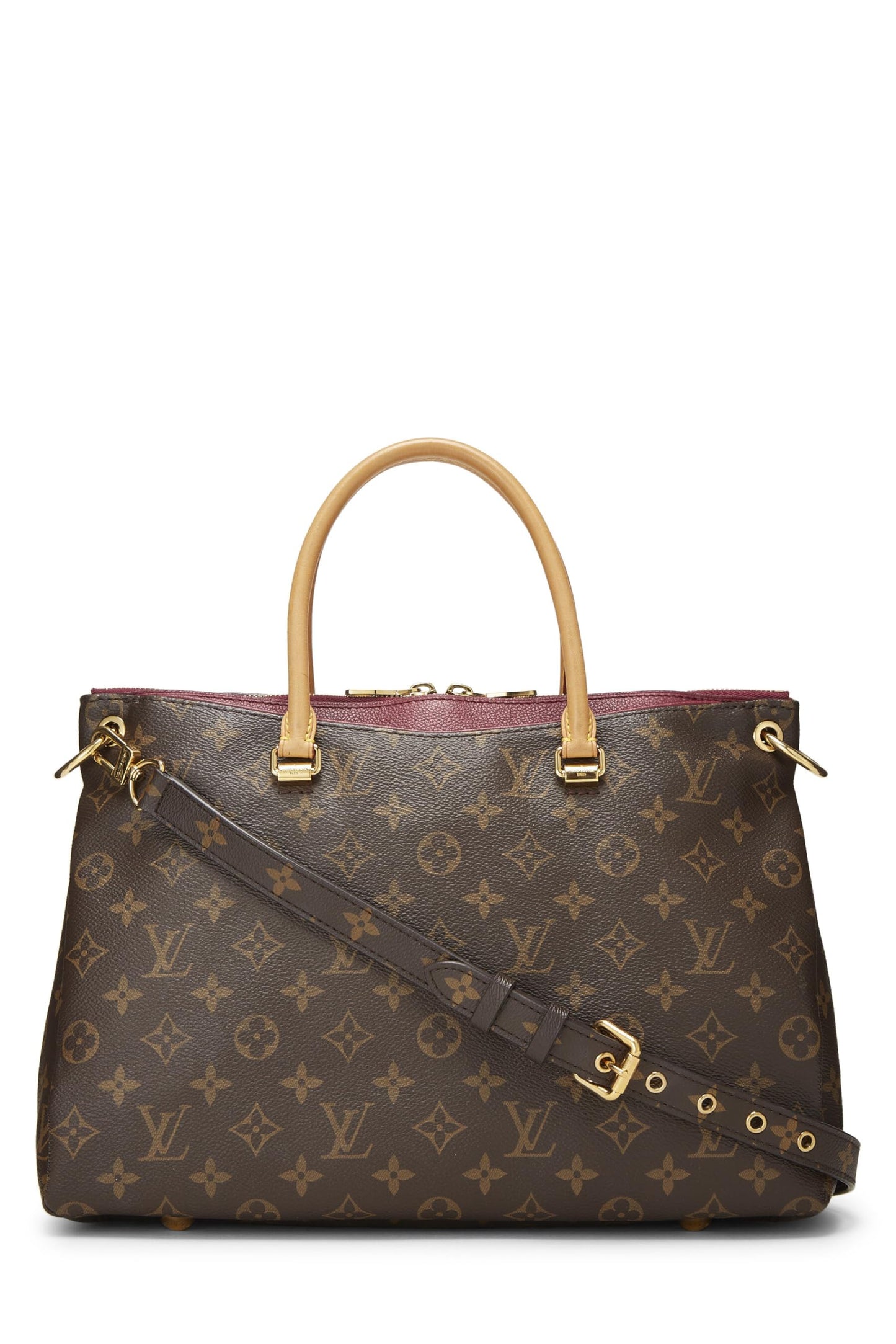 Louis Vuitton,  Burgundy Monogram Canvas Pallas, Burgundy