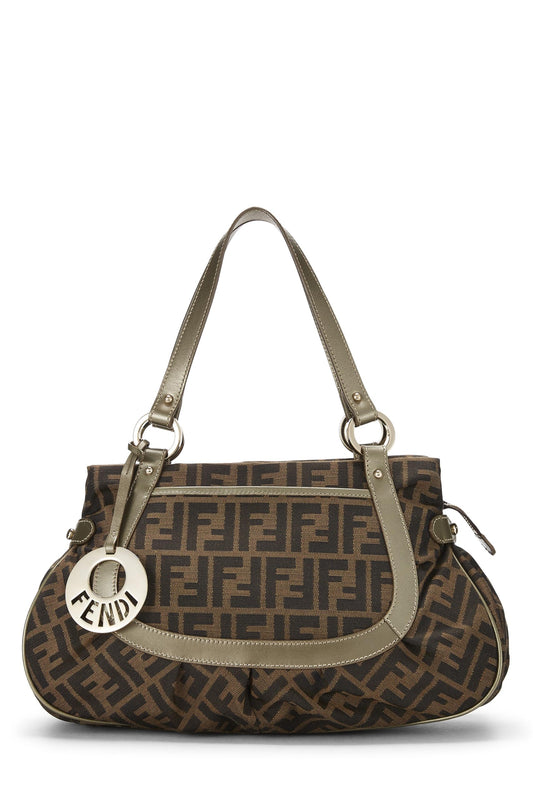 Fendi,  Brown Zucca Canvas Chef Medium, Silver