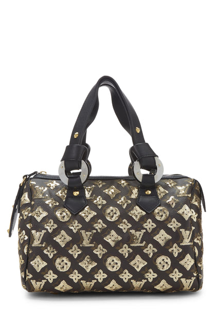 Louis Vuitton,  Gold Monogram Eclipse Speedy 30, Gold