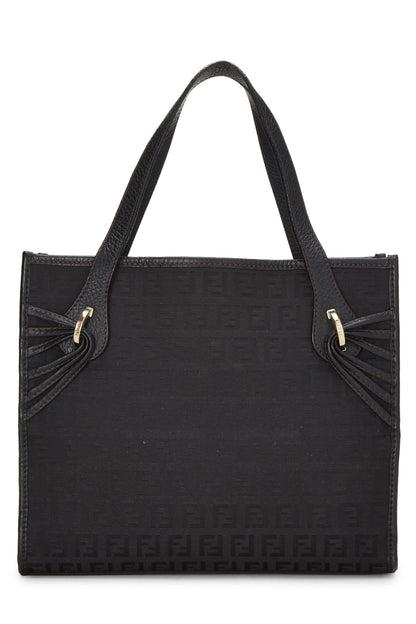 Fendi,  Black Zucchino Canvas Tote Small, Black