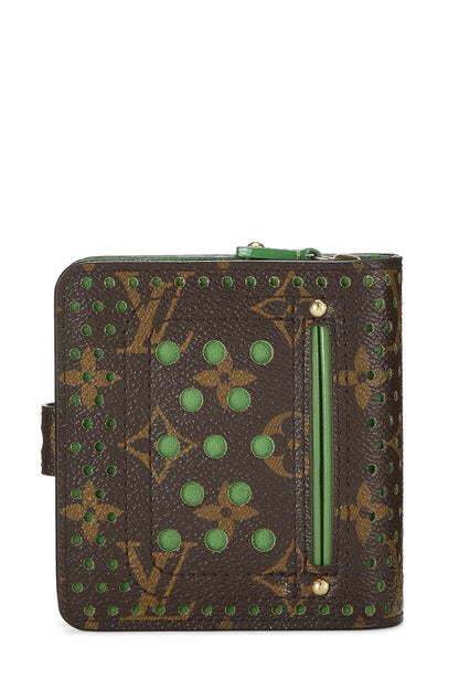 Louis Vuitton,  Green Monogram Canvas Perforated Zippy Compact, Green
