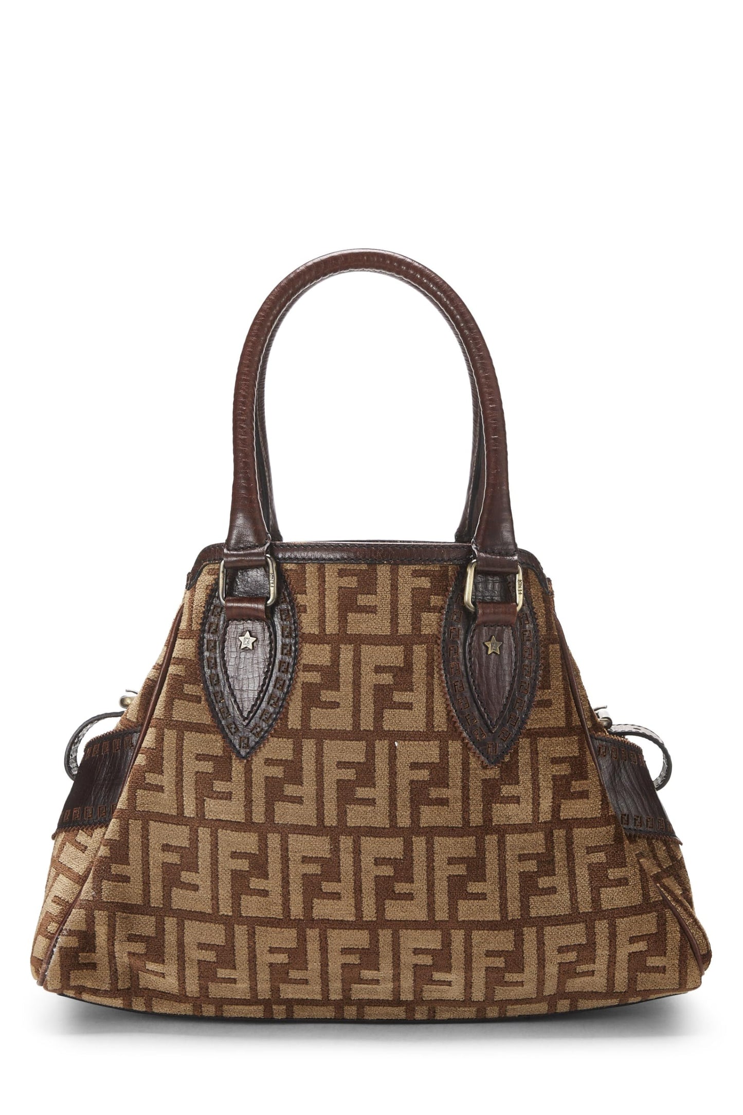 Fendi,  Brown Zucca Velour Bag Du Jour Medium, Brown
