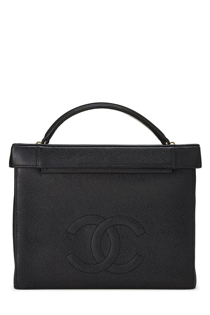 Chanel,  Black Caviar Circle 'CC' Vanity Large, Black