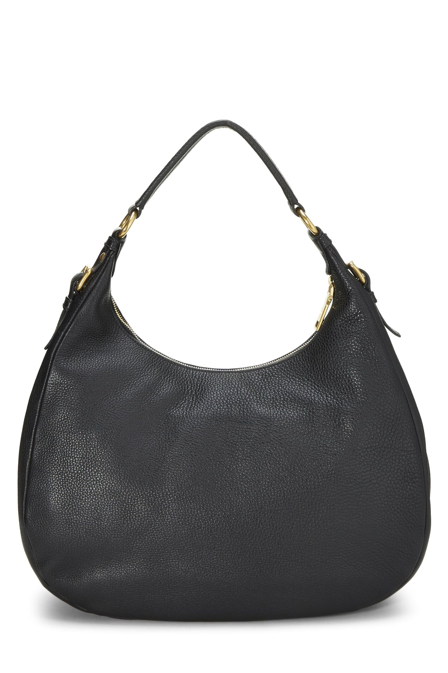 Prada,  Black Vitello Daino Hobo Medium, Black