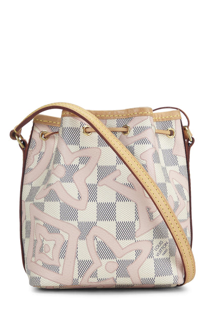 Louis Vuitton,  Pink Summer Spirit Damier Azur Tahitienne Noé Nano, White