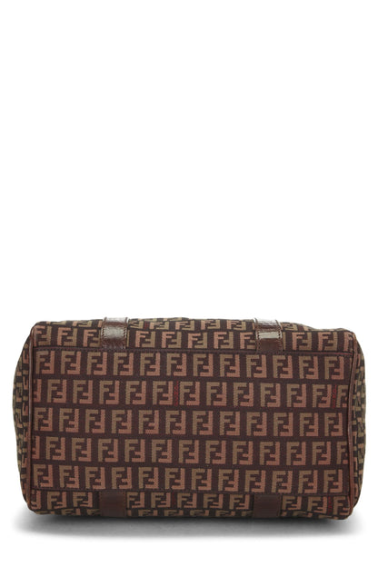 Fendi,  Brown Zucchino Boston Bag Mini, Brown