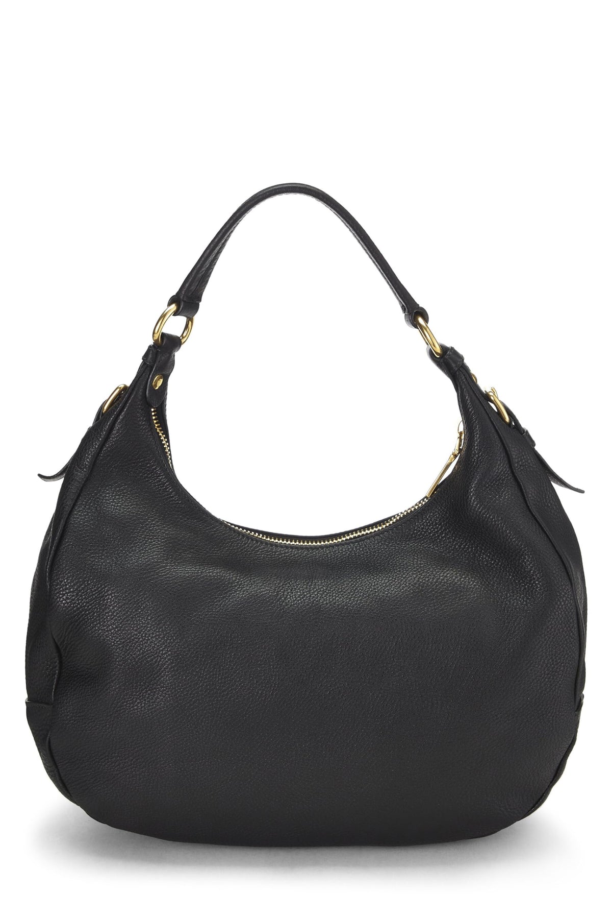 Prada,  Black Vitello Daino Hobo, Black