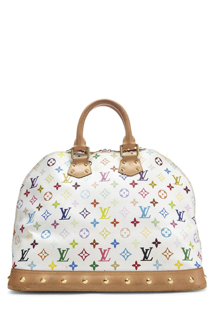 Louis Vuitton,  Takashi Murakami x Louis Vuitton White Monogram Multicolore Alma GM, White