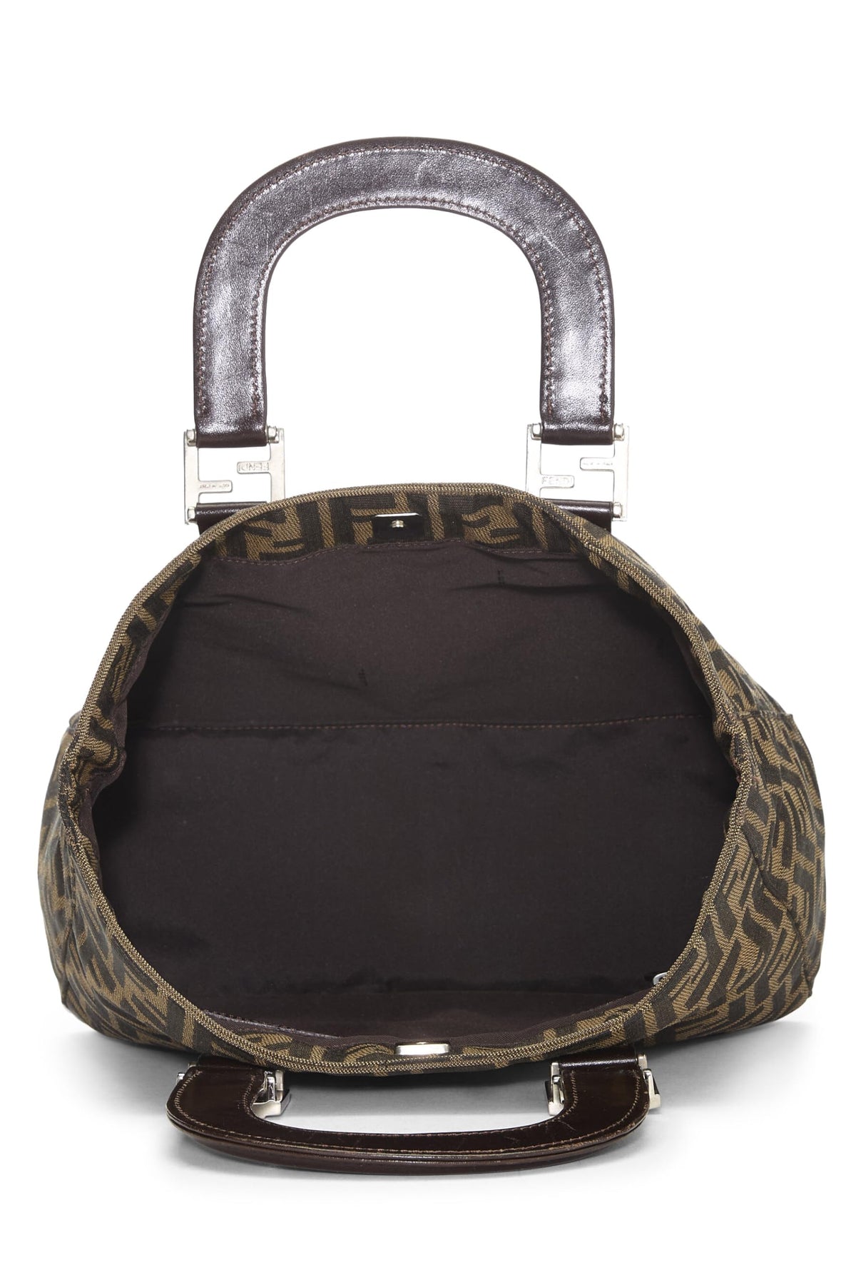Fendi,  Brown Zucca Canvas Handbag Small, Brown