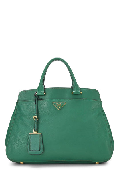 Prada,  Green Vitello Daino Convertible Handbag, Green