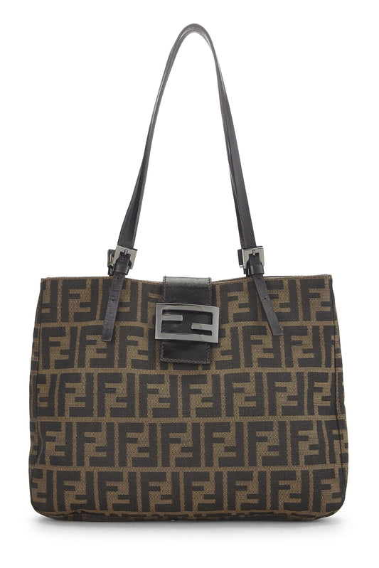 Fendi,  Blrown Zucca Canvas Tote Small, Brown