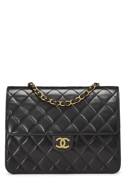 Chanel,  Black Quilted Lambskin Ex Flap Small, Black